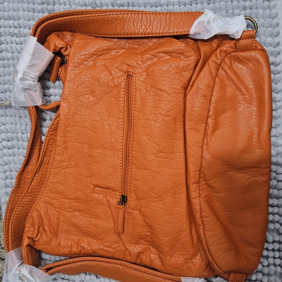 New Ampere Creations The Lisa Convertible Backpack Crossbody in Orange - Picture 6 of 10